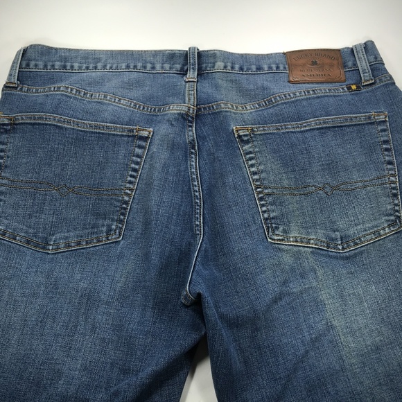 Lucky 221 Original Straight Mens Blue Jeans 38×28 - Picture 6 of 7
